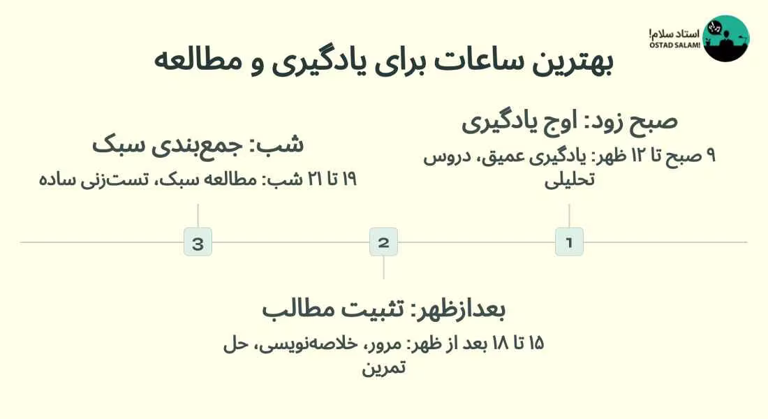 معرفی بهترین زمان درس خواندن و ساعات مناسب مطالعه در روز